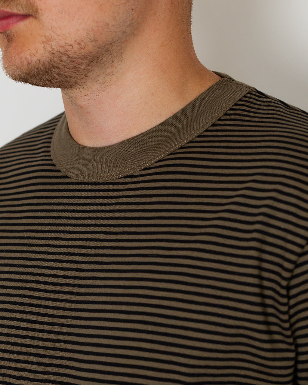 Stripe Heritage T-Shirt - Olive/Noir