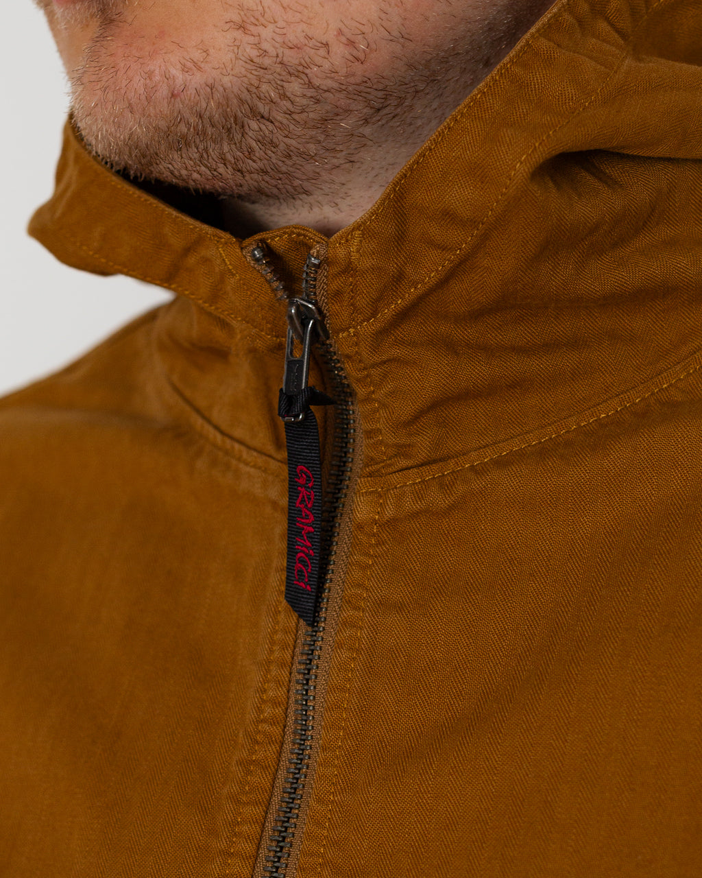 Herringbone Hooded Jacket - Umber