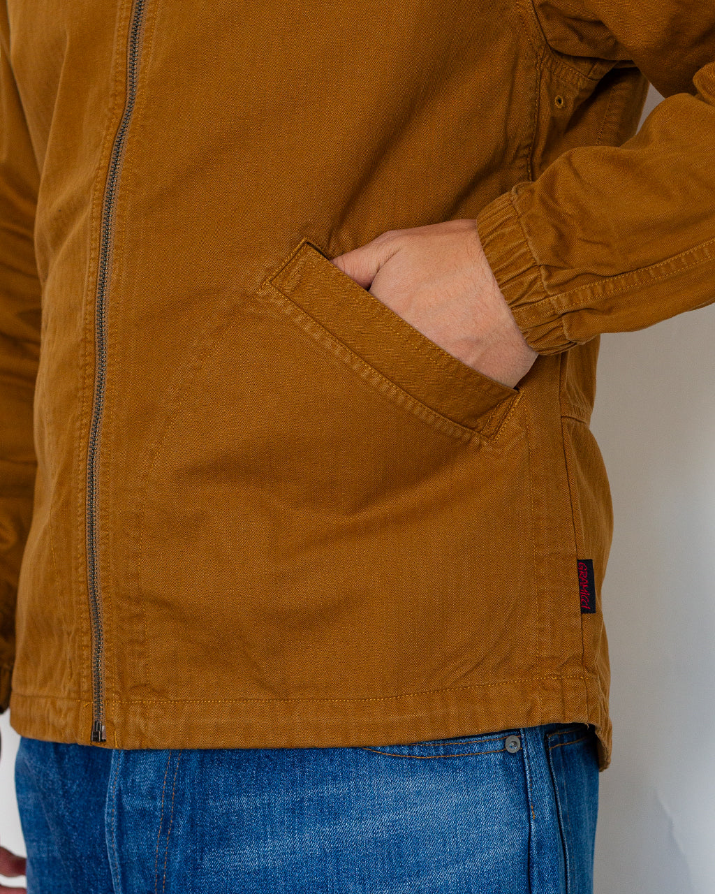 Herringbone Hooded Jacket - Umber