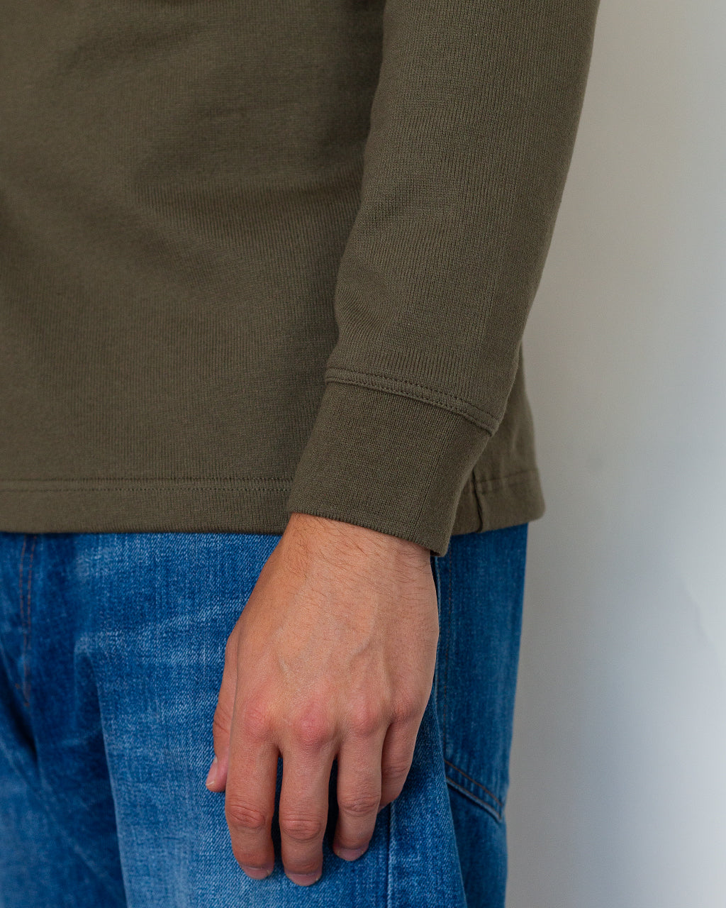 Heavy L/S Slub T-Shirt - Olive
