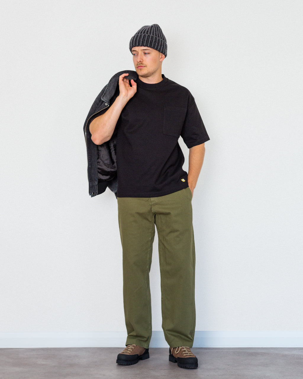 Heavy S/S Slub T-Shirt - Black