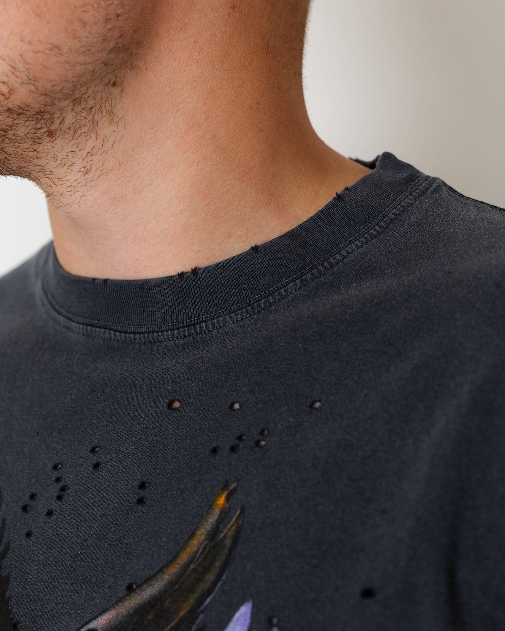 MothTech T-Shirt - Aged Black AirBrush Eagle