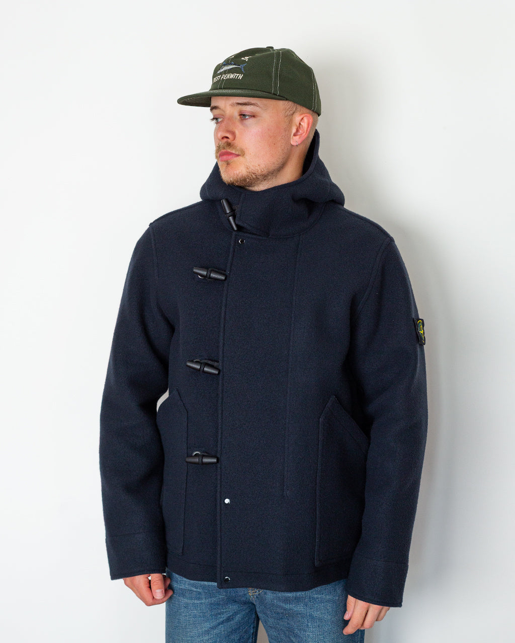 Melton Wool Short Parka - Navy Blue V0020