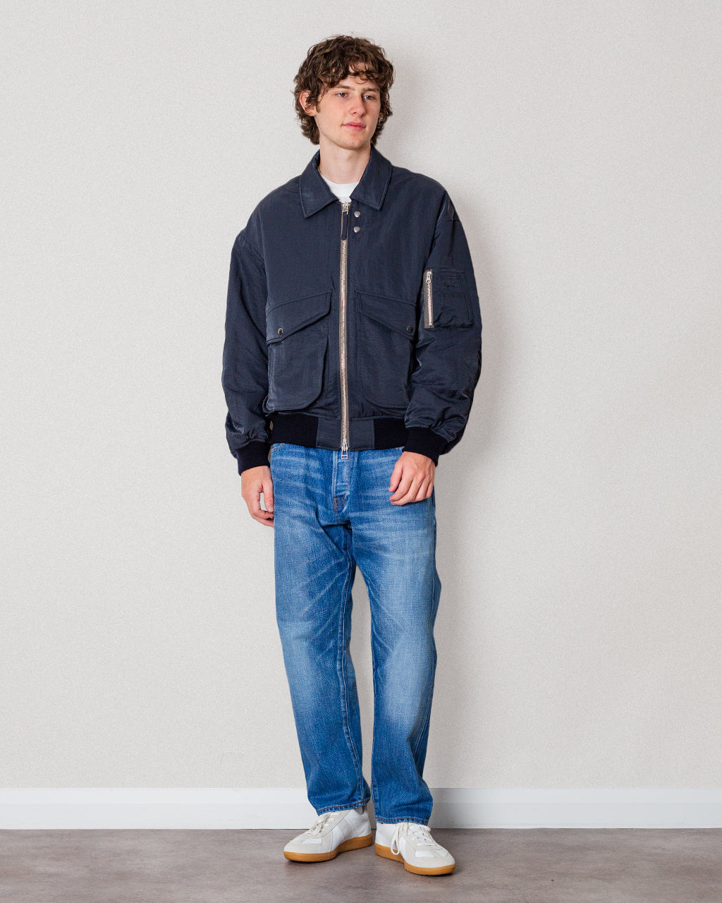 Airborne Nylon Padding Jacket - Navy