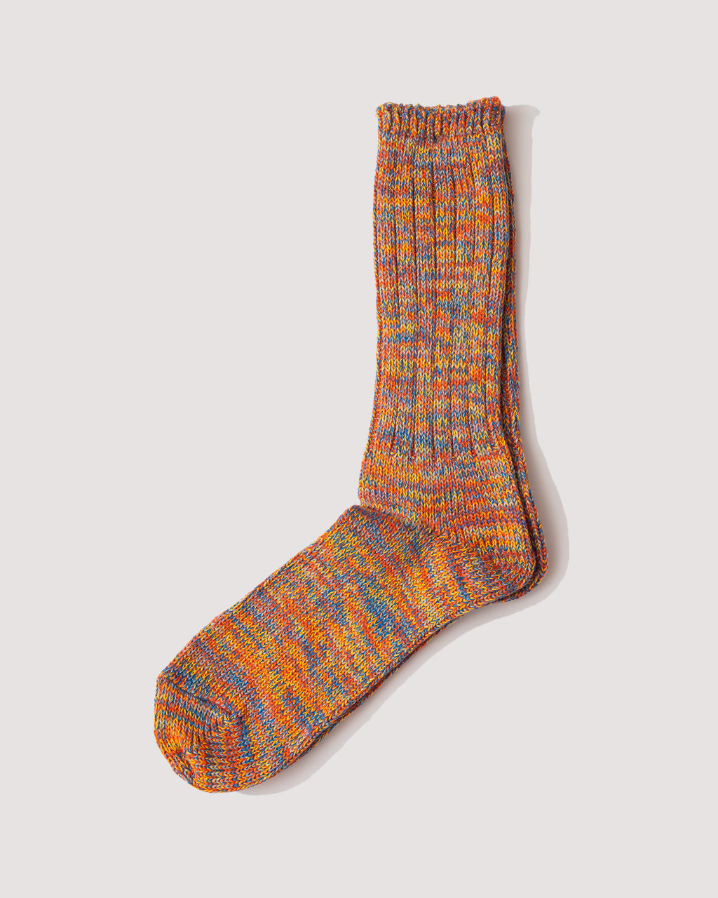5 Colour Mix Crew Sock - Orange