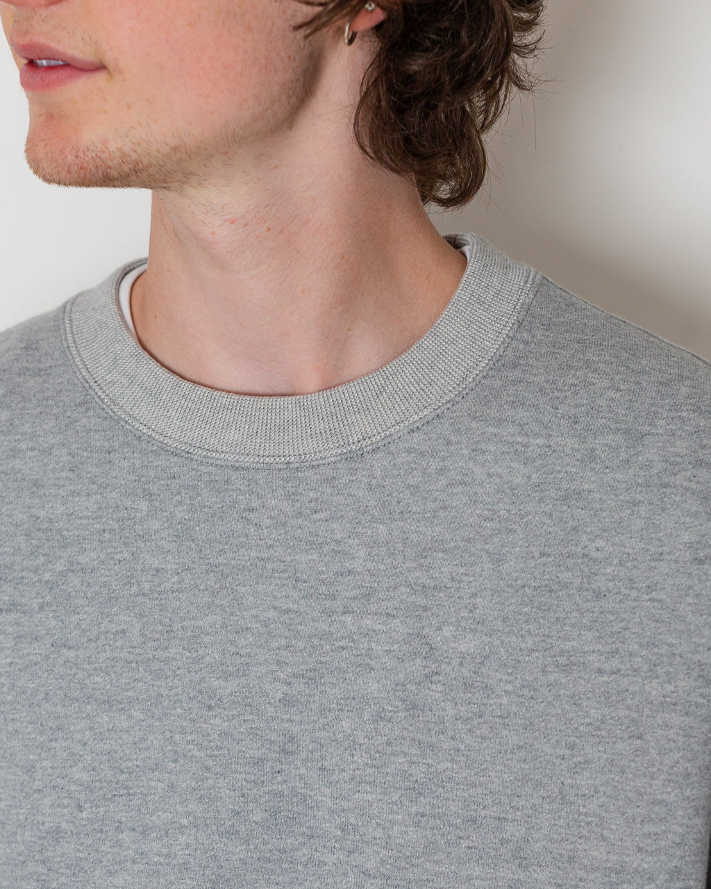 Relaxed Fit Dense-Knit Sweatshirt - Grey