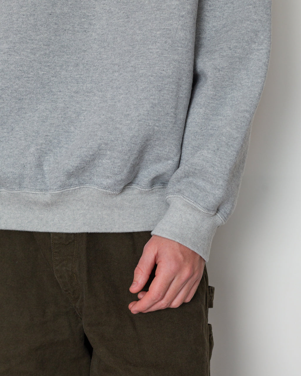 Relaxed Fit Dense-Knit Sweatshirt - Grey
