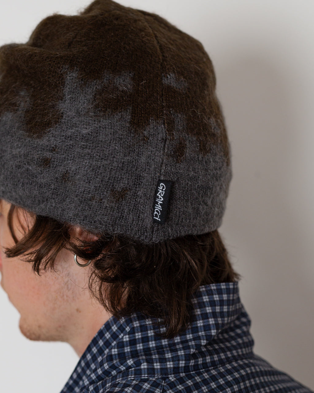 Mohair Splatter Beanie - Slate