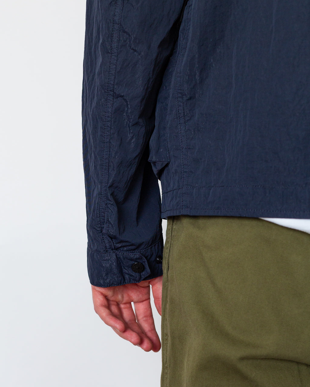 Warp Rib Nylon-TC Collared Jacket - Blue Navy V002A