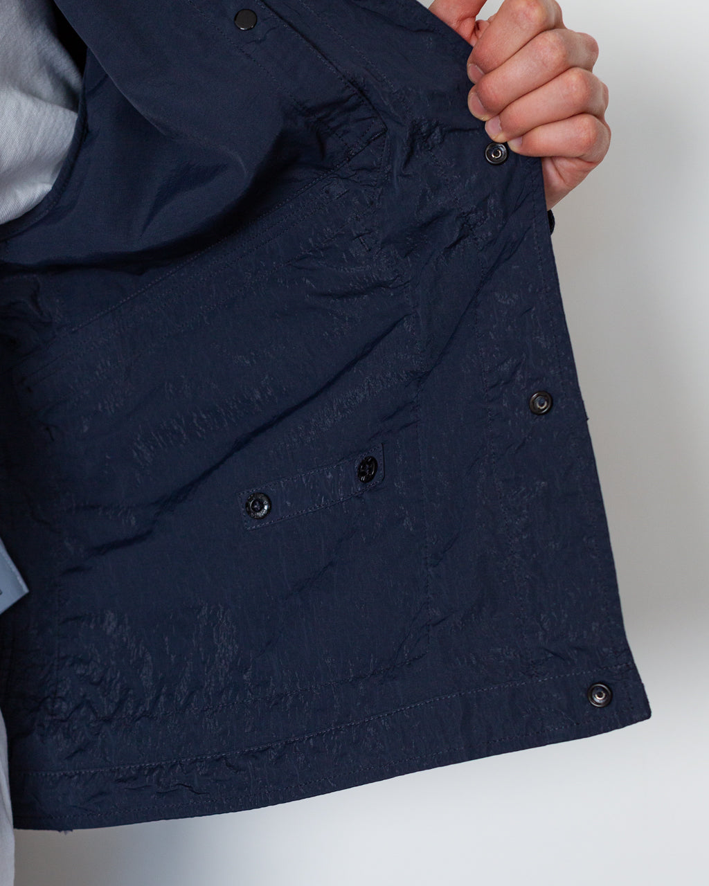 Warp Rib Nylon-TC Collared Jacket - Blue Navy V002A