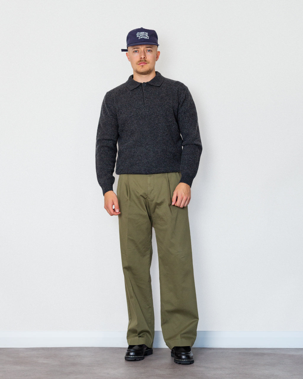 Knit Polo 9G - Charcoal