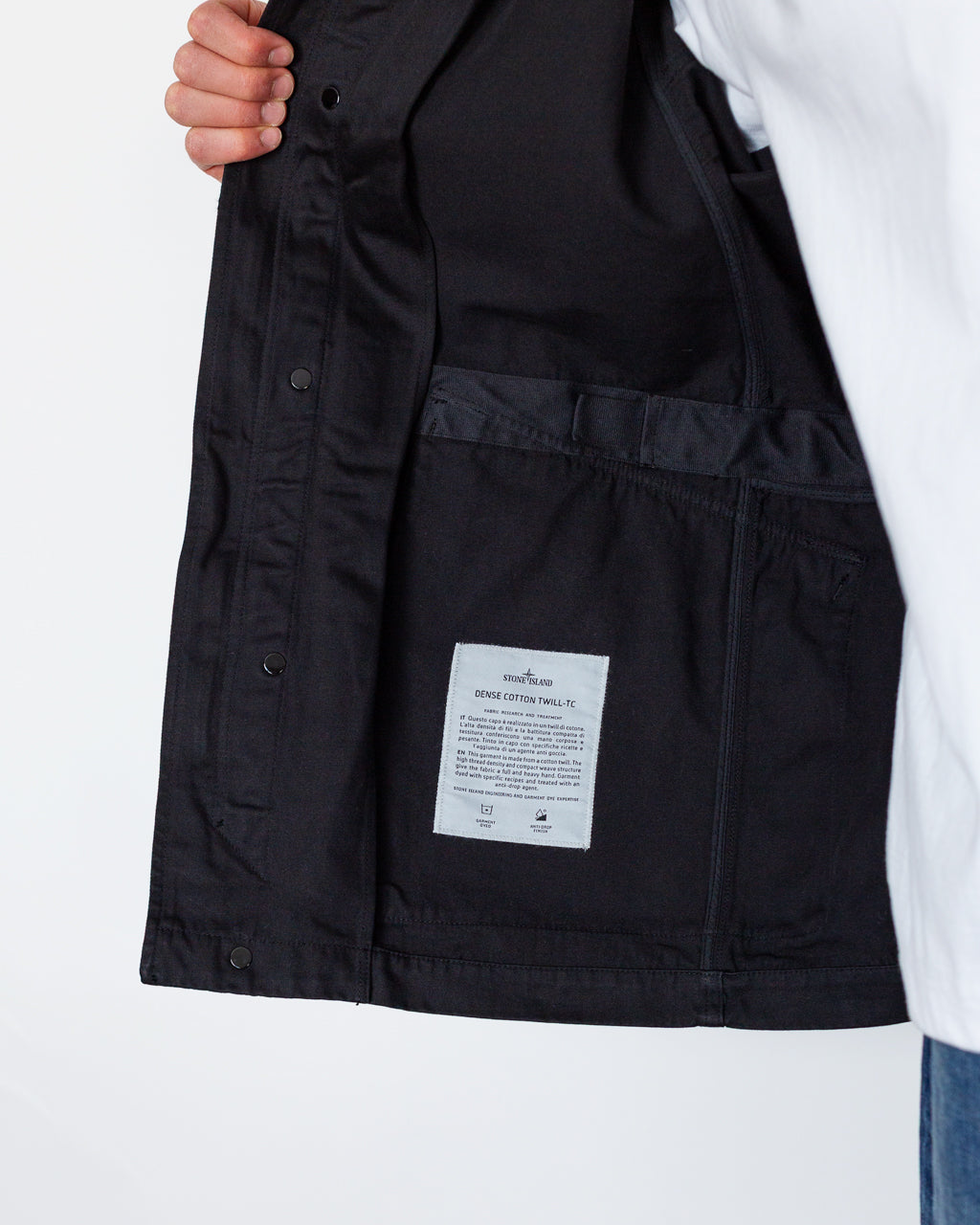 Cotton Linen Drill Short Parka - Black V0029