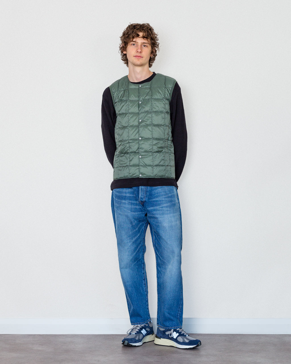 Crew Neck Vest - Dark Sage Green