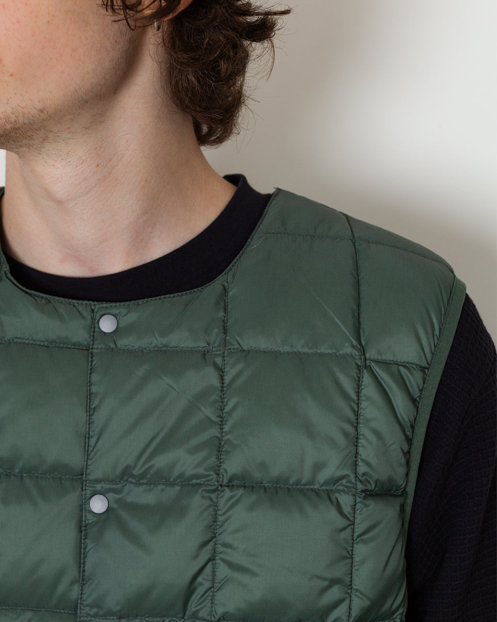 Crew Neck Vest - Dark Sage Green