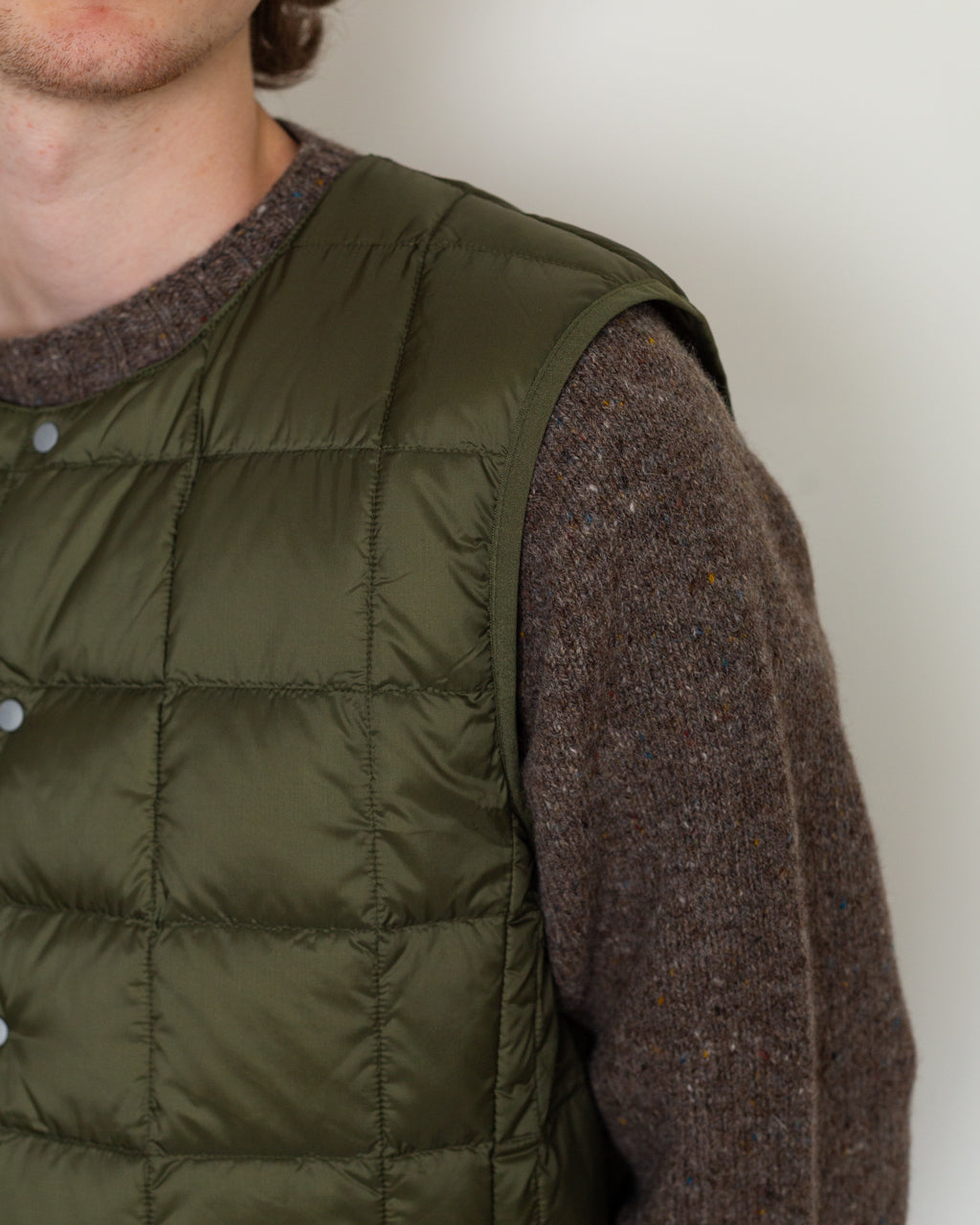 Crew Neck Vest - Dark Olive