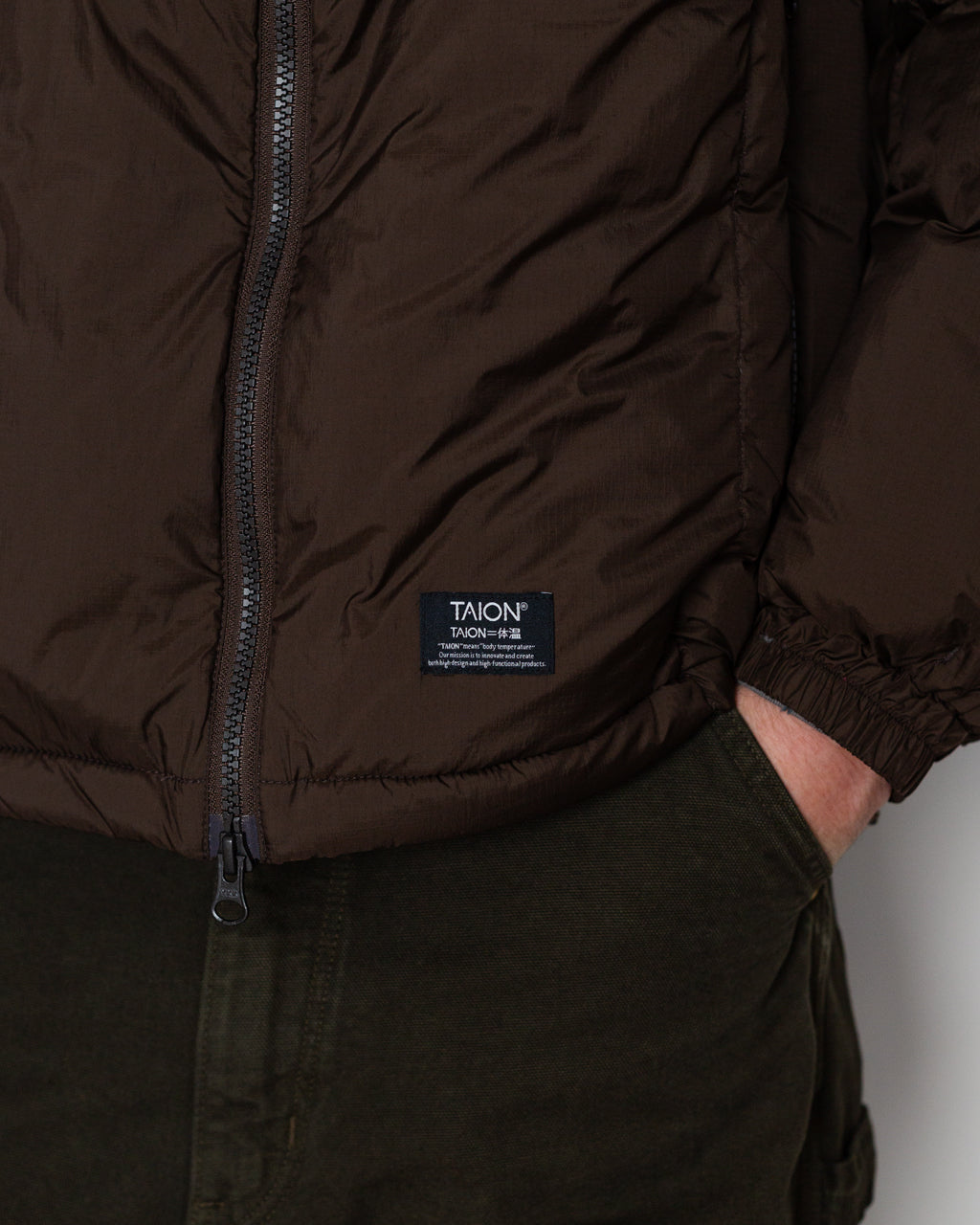 Work Zip Volume Down Jacket - Dark Chocolate