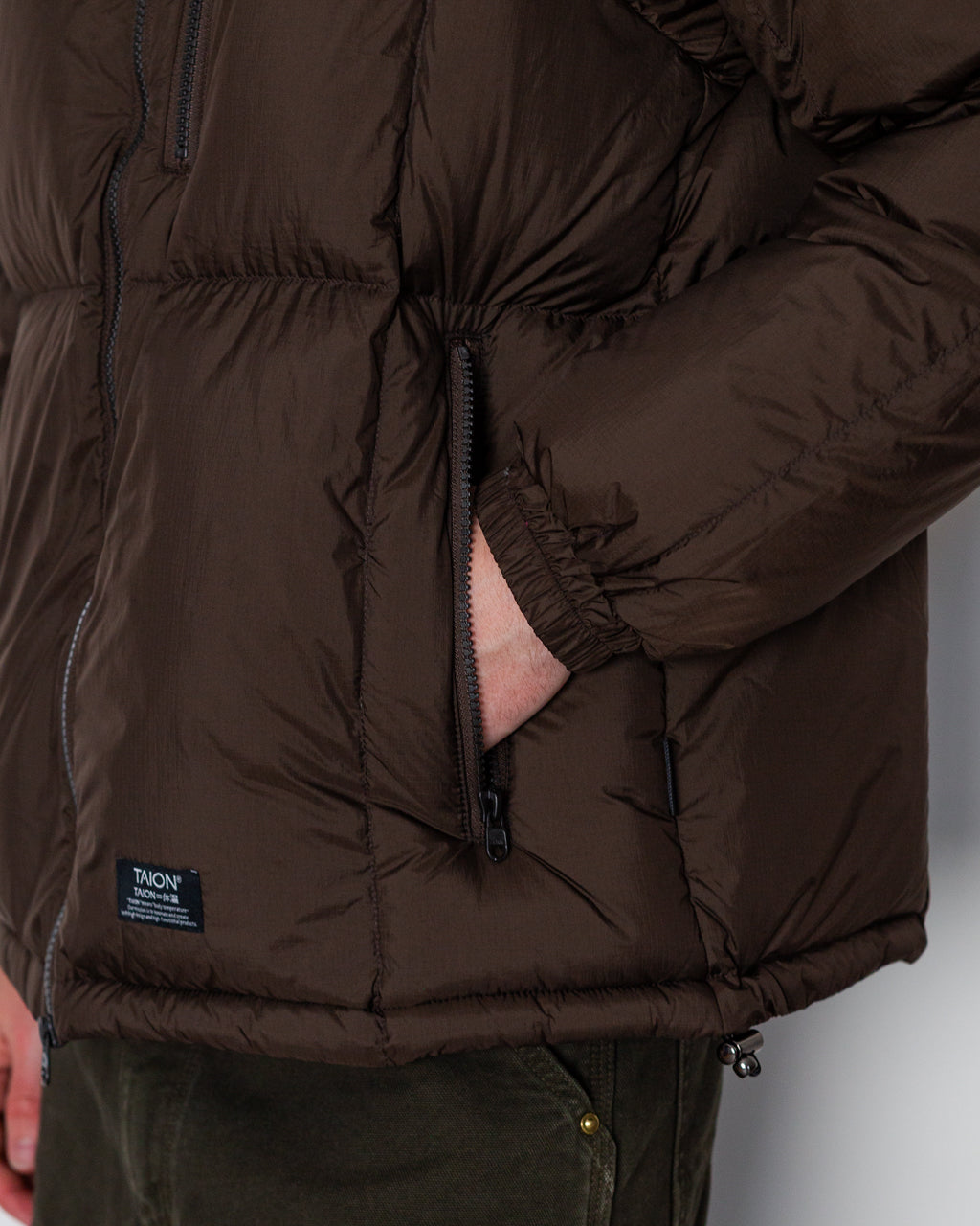 Work Zip Volume Down Jacket - Dark Chocolate