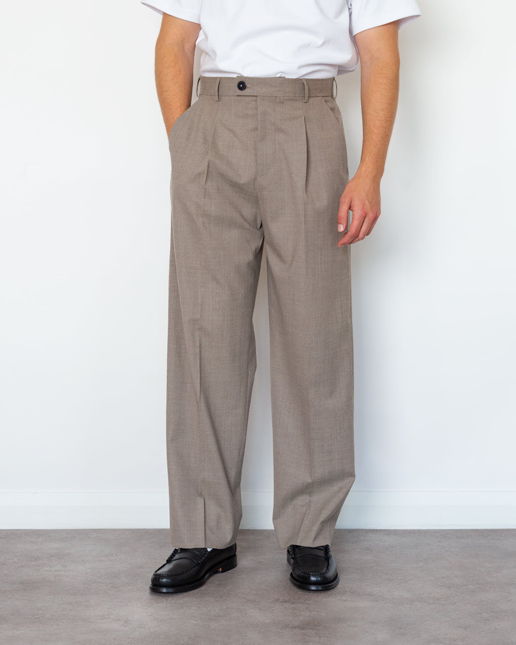 Anrnorr 261 Wool Blend Trouser - Dark Sand Melange