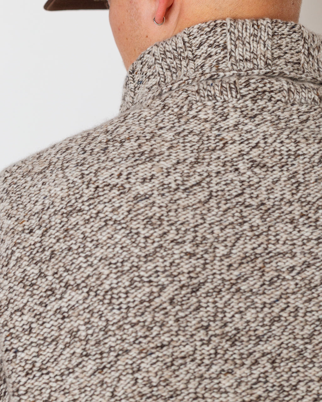 100% Cashmere RN Sweater - Brown Mix