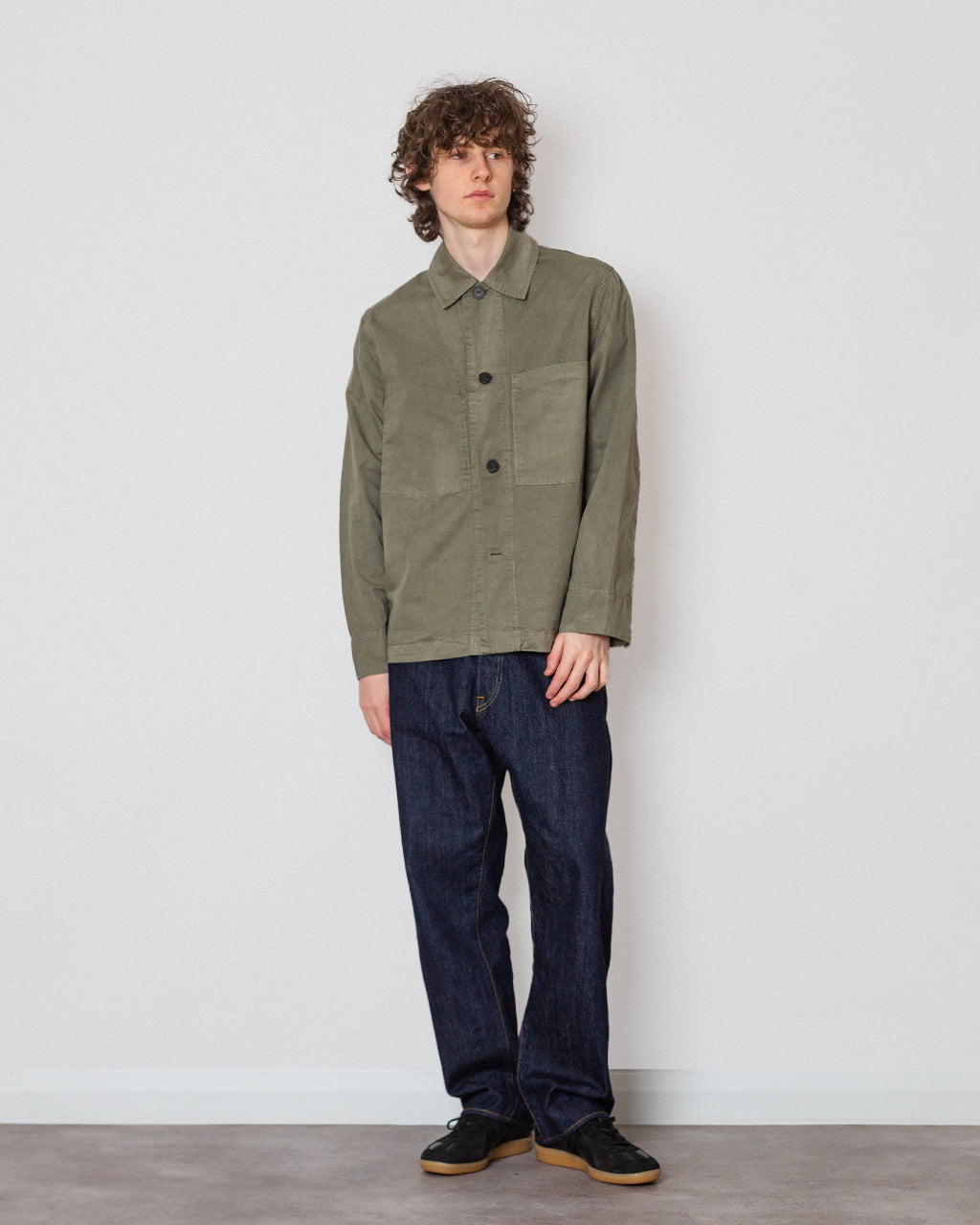 Harki Garment Dyed Overshirt - Castor Grey