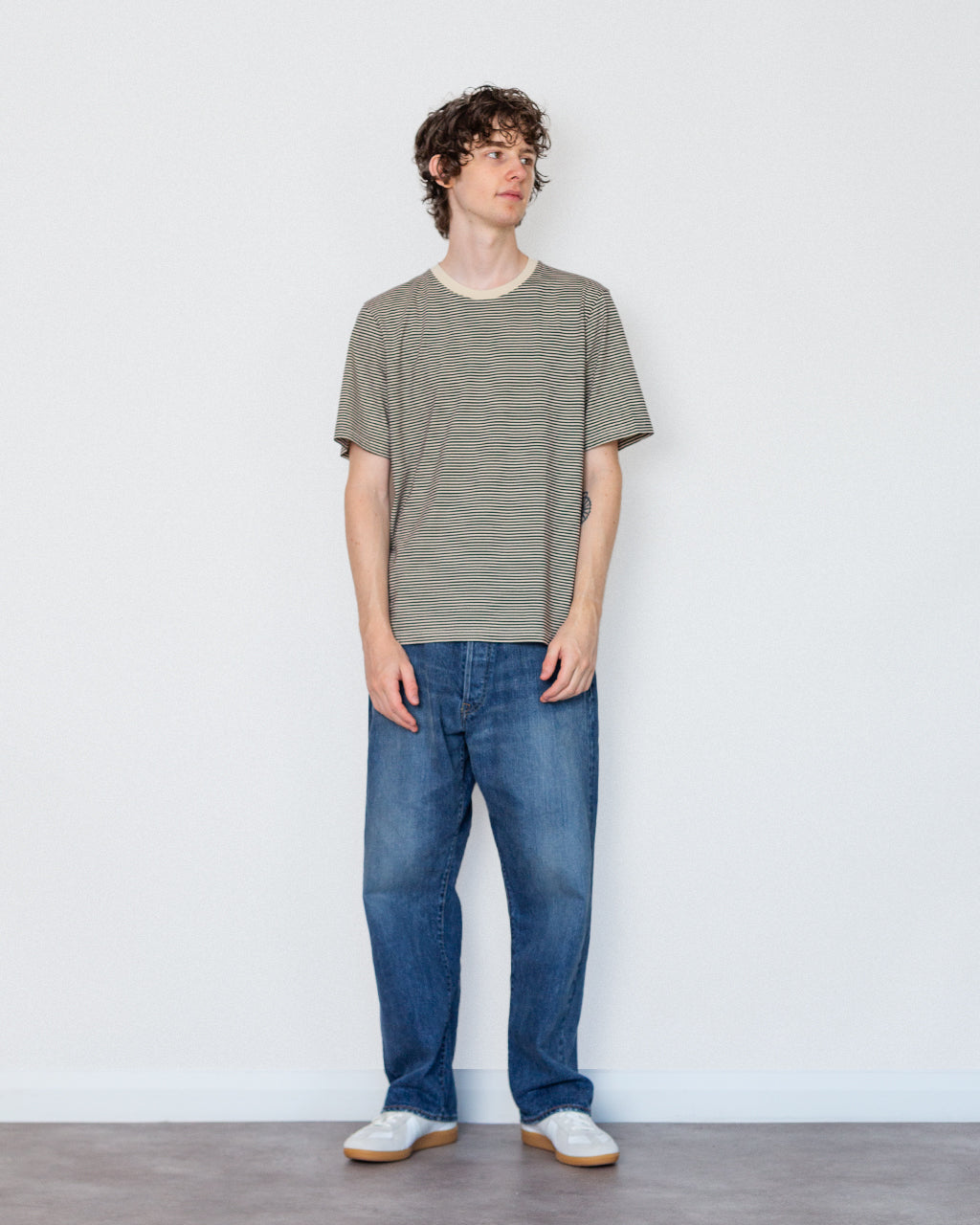 1X1 Stripe Tee - Espresso/Stone