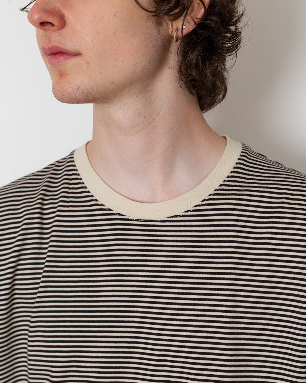 1X1 Stripe Tee - Espresso/Stone
