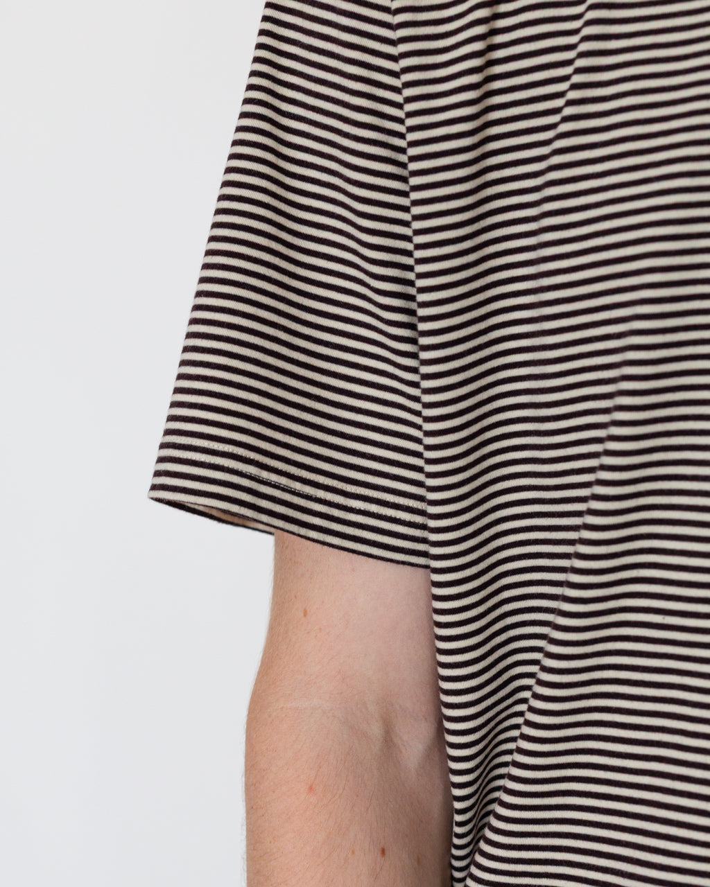 1X1 Stripe Tee - Espresso/Stone