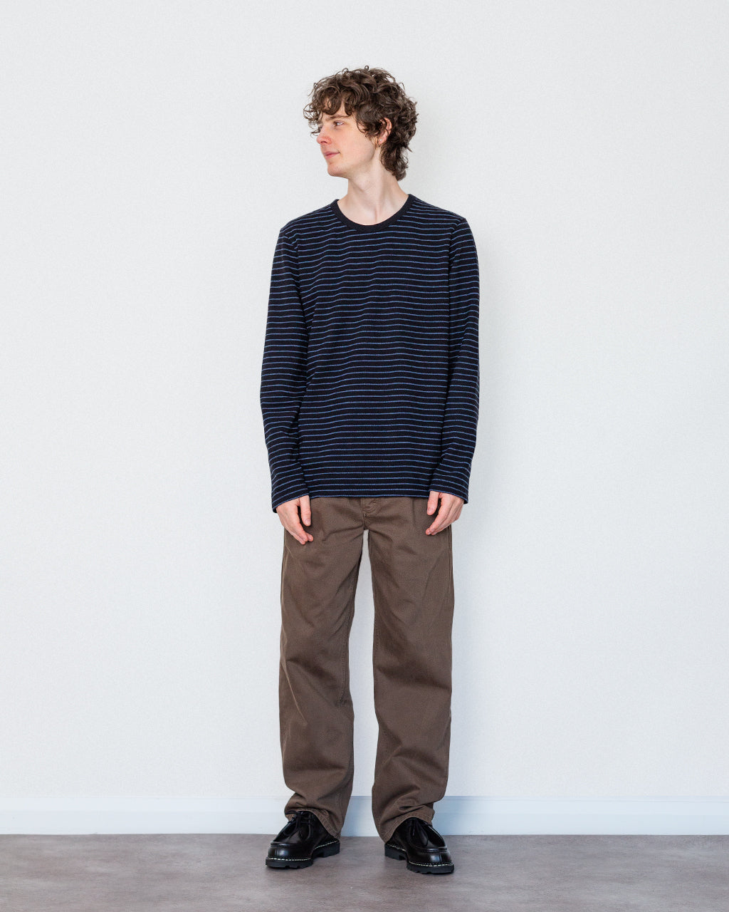 L/S Texture Tee - Black/Soft Blue