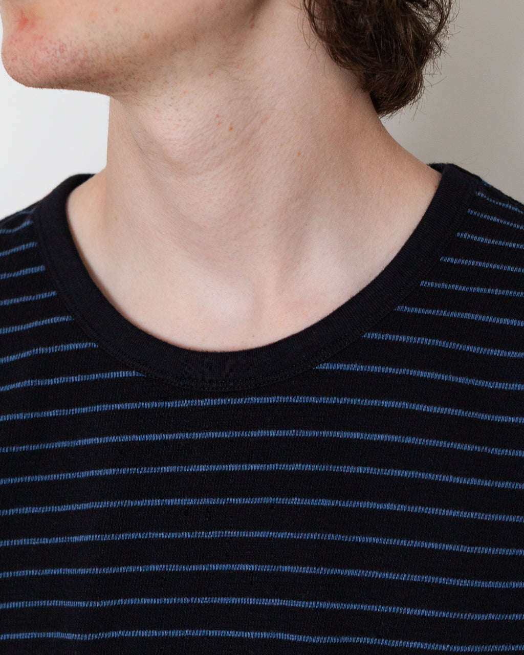 L/S Texture Tee - Black/Soft Blue