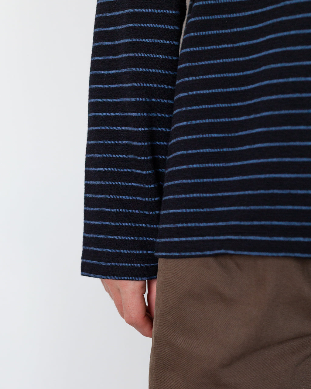 L/S Texture Tee - Black/Soft Blue