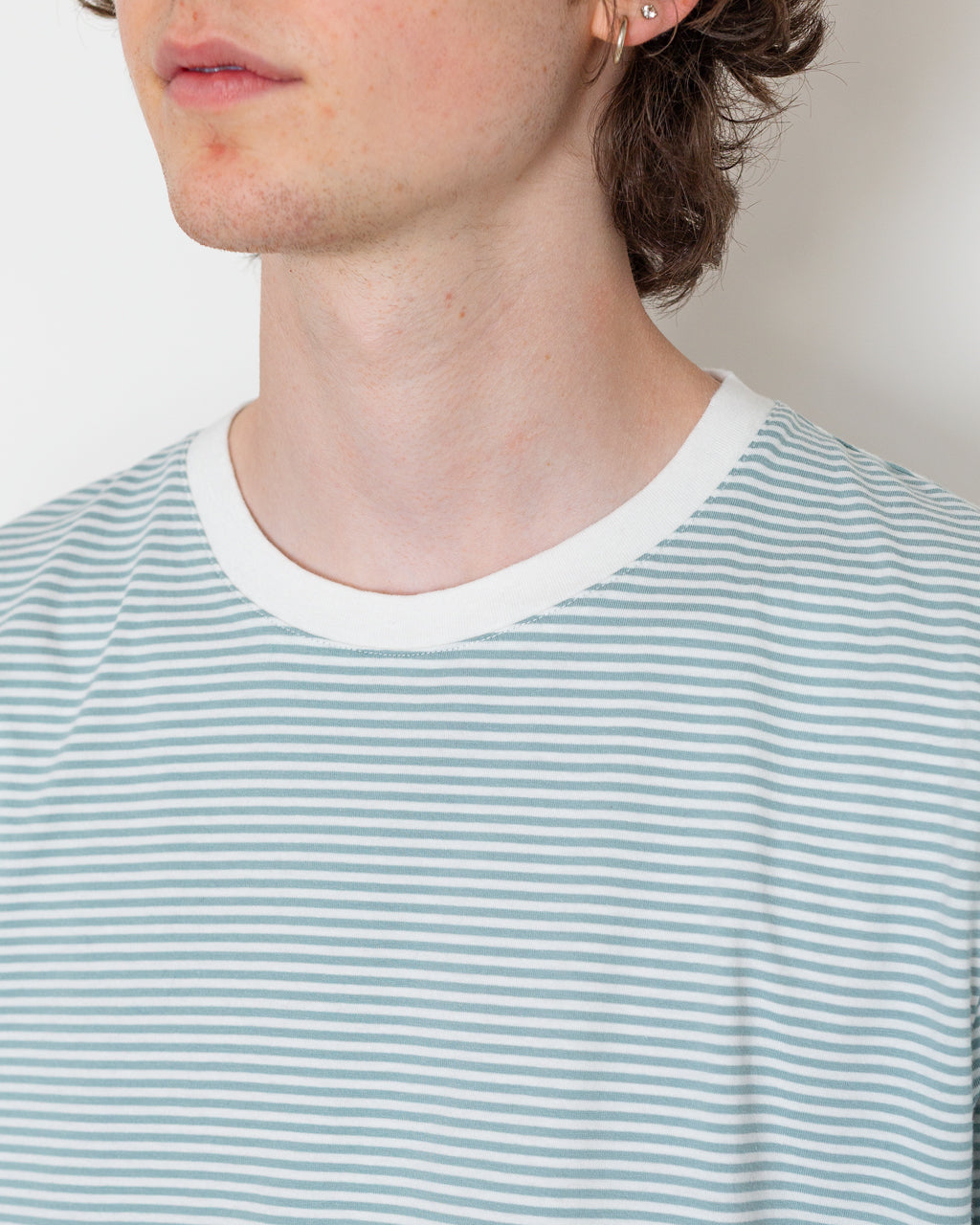 1X1 Stripe Tee - Blue Oxide/Ecru
