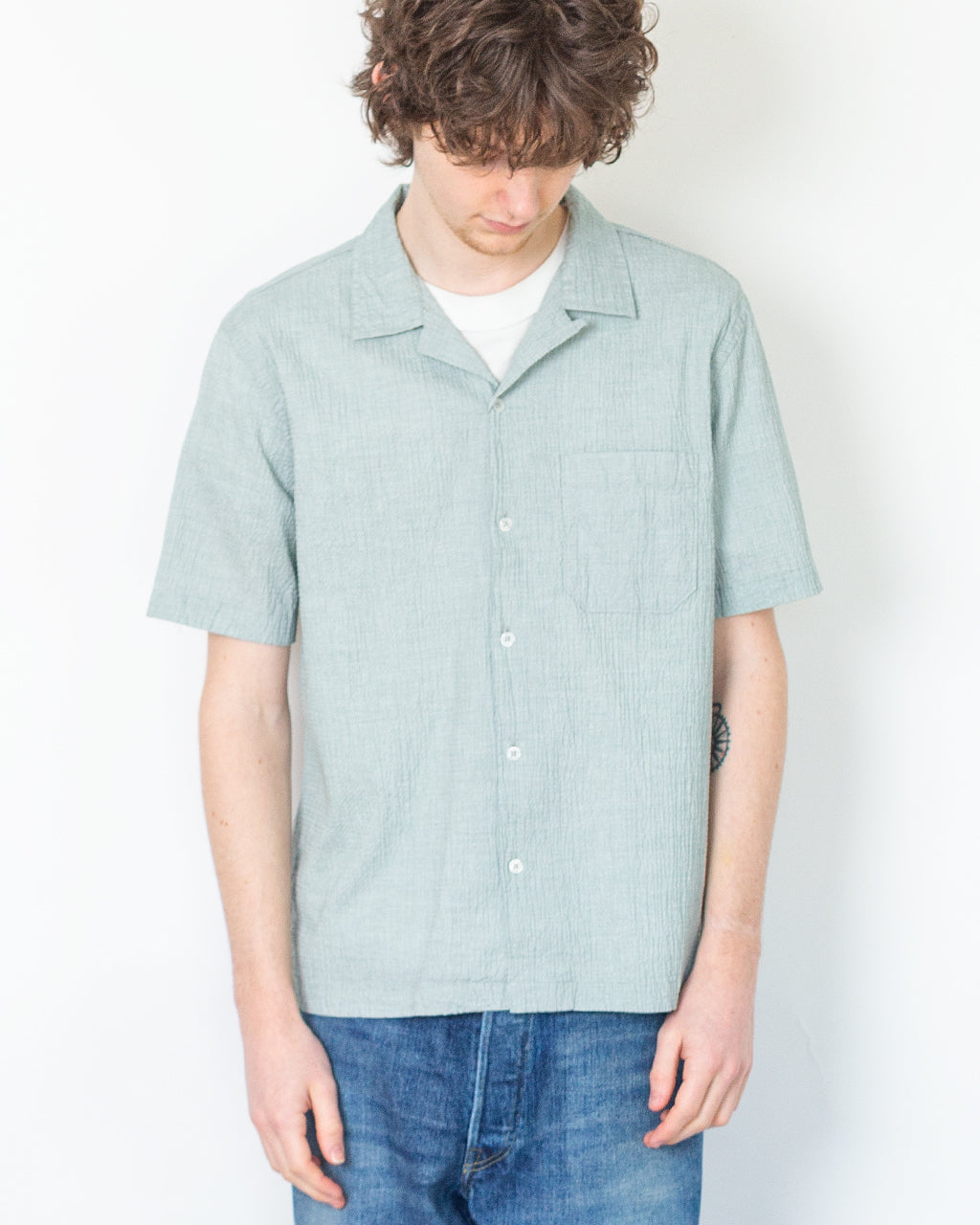 Road Shirt Seersucker - Green