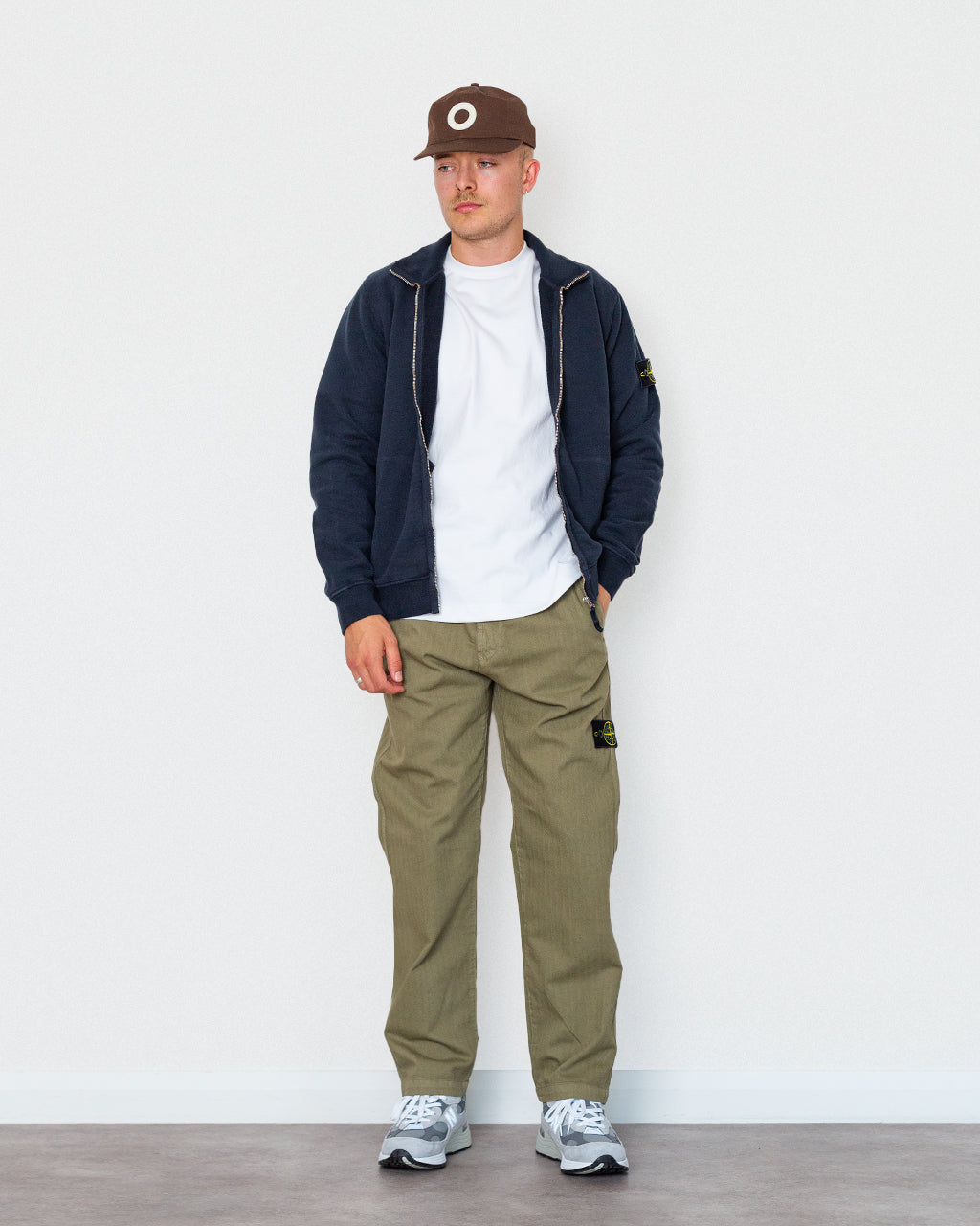 Herringbone Trouser - Military Green V005G