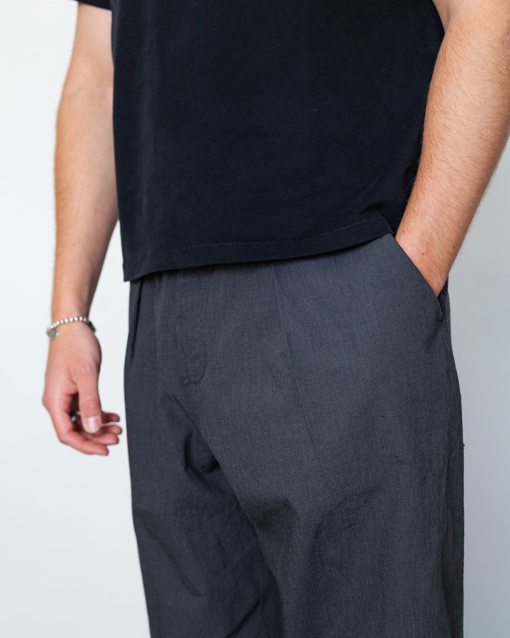 Pleated Track Pant - Charcoal