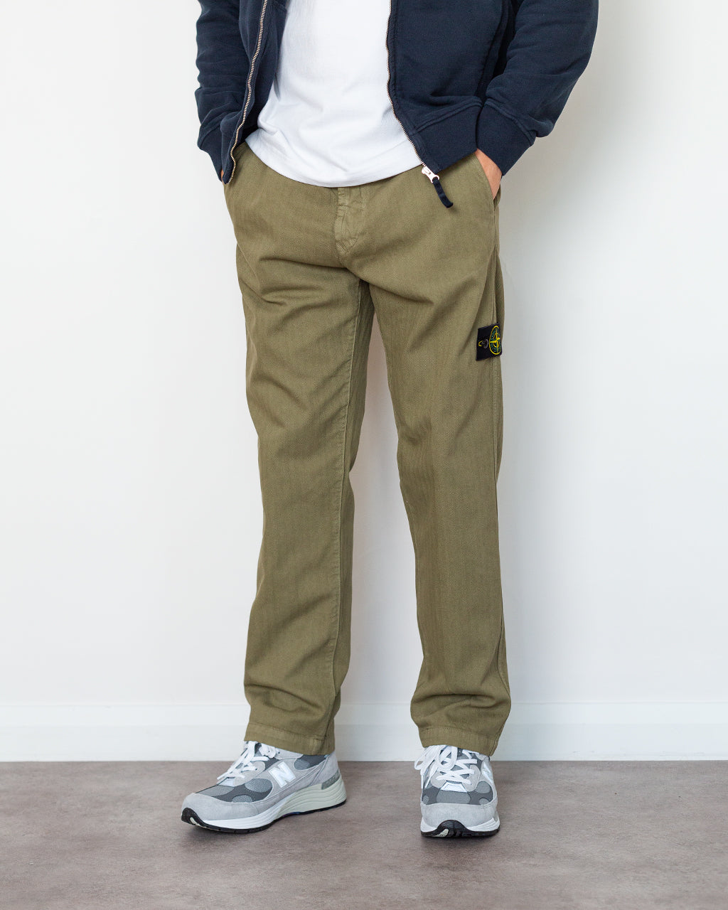Herringbone Trouser - Military Green V005G