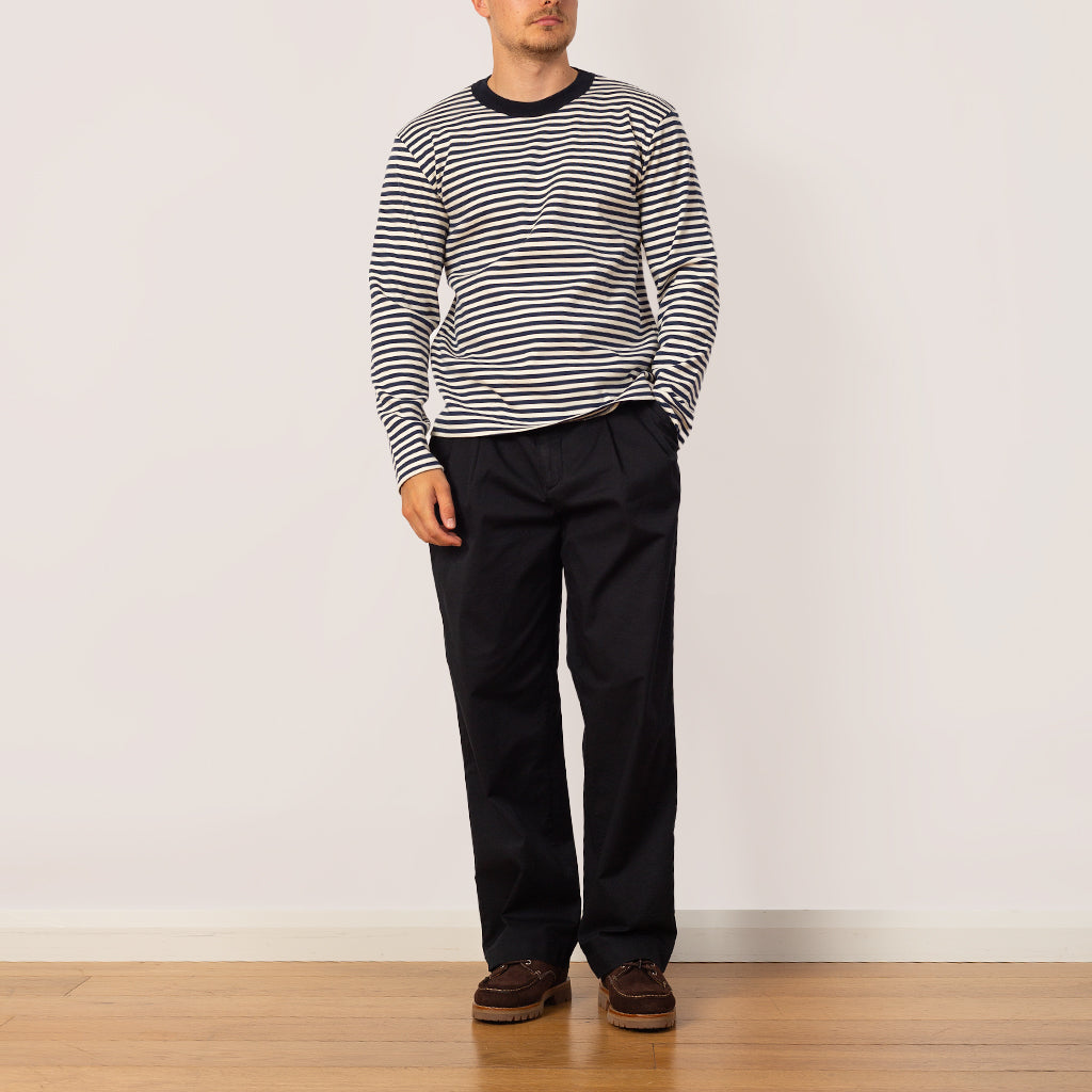 T-Shirt ML L/S - Marine Deep/Milk
