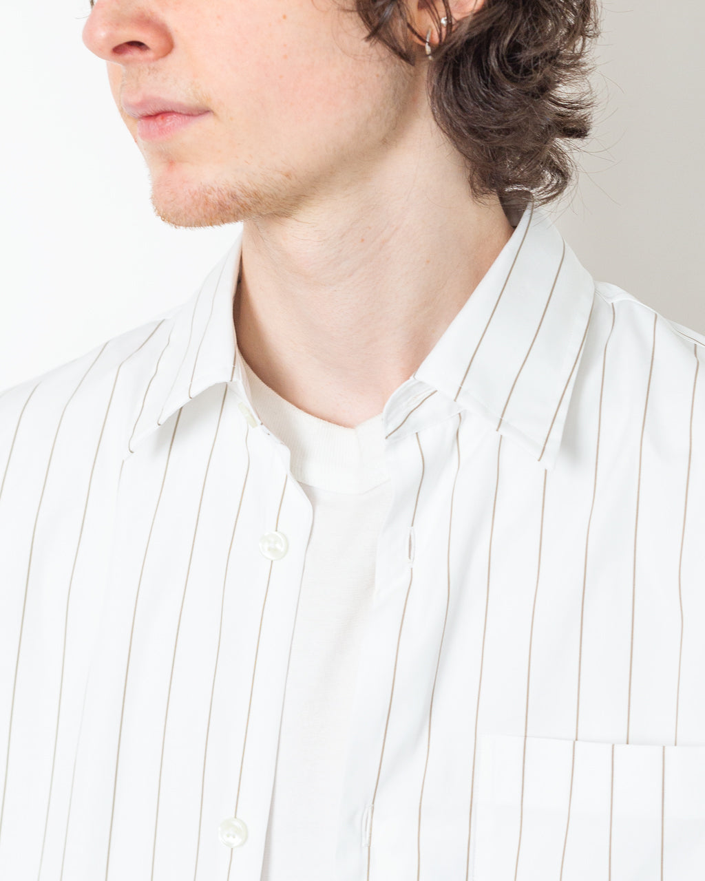 Anraslund Classic Stripe S/S Shirt - Brilliant White
