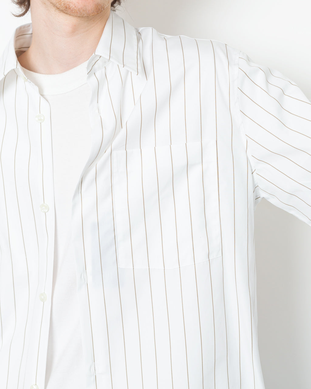 Anraslund Classic Stripe S/S Shirt - Brilliant White