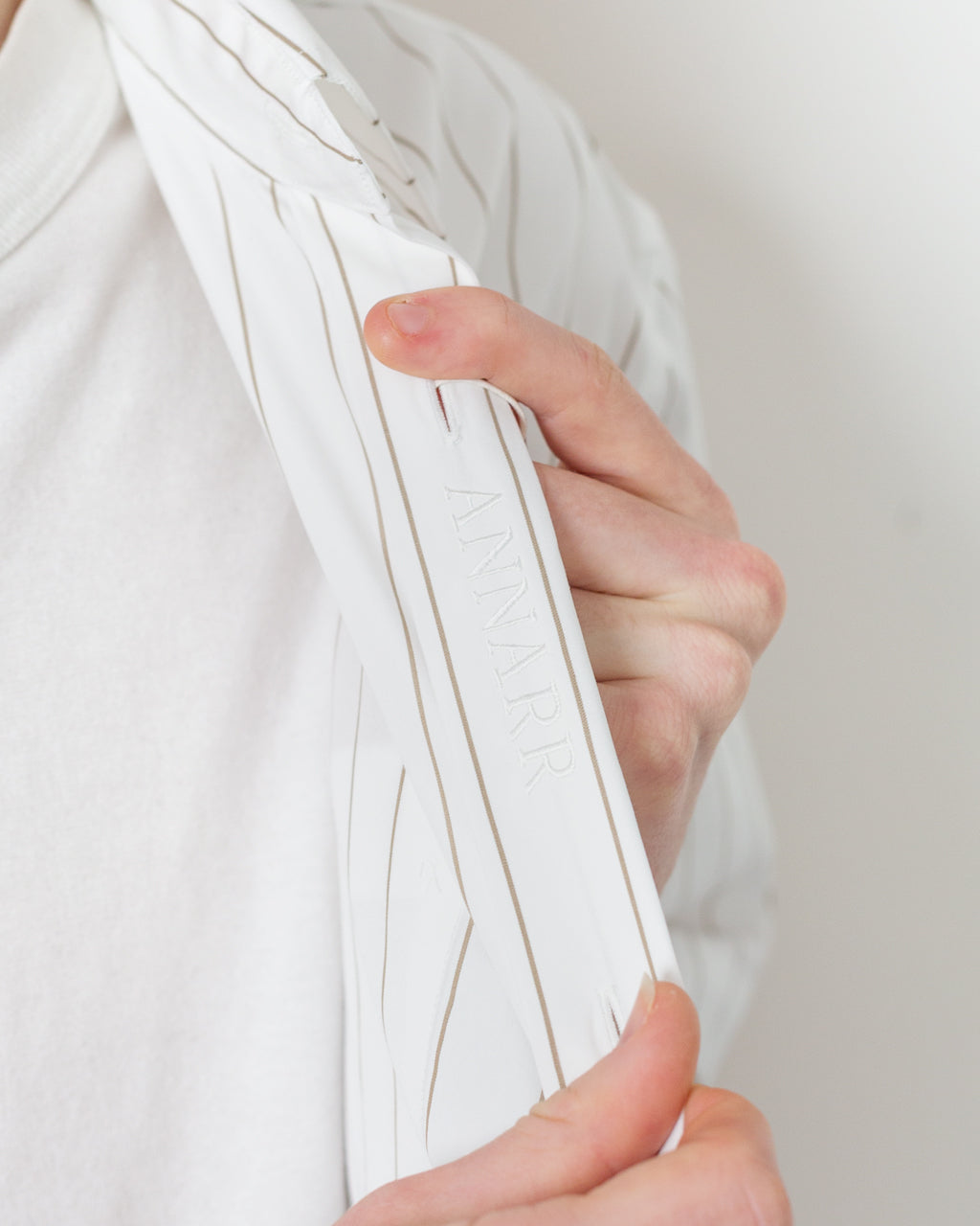 Anraslund Classic Stripe S/S Shirt - Brilliant White