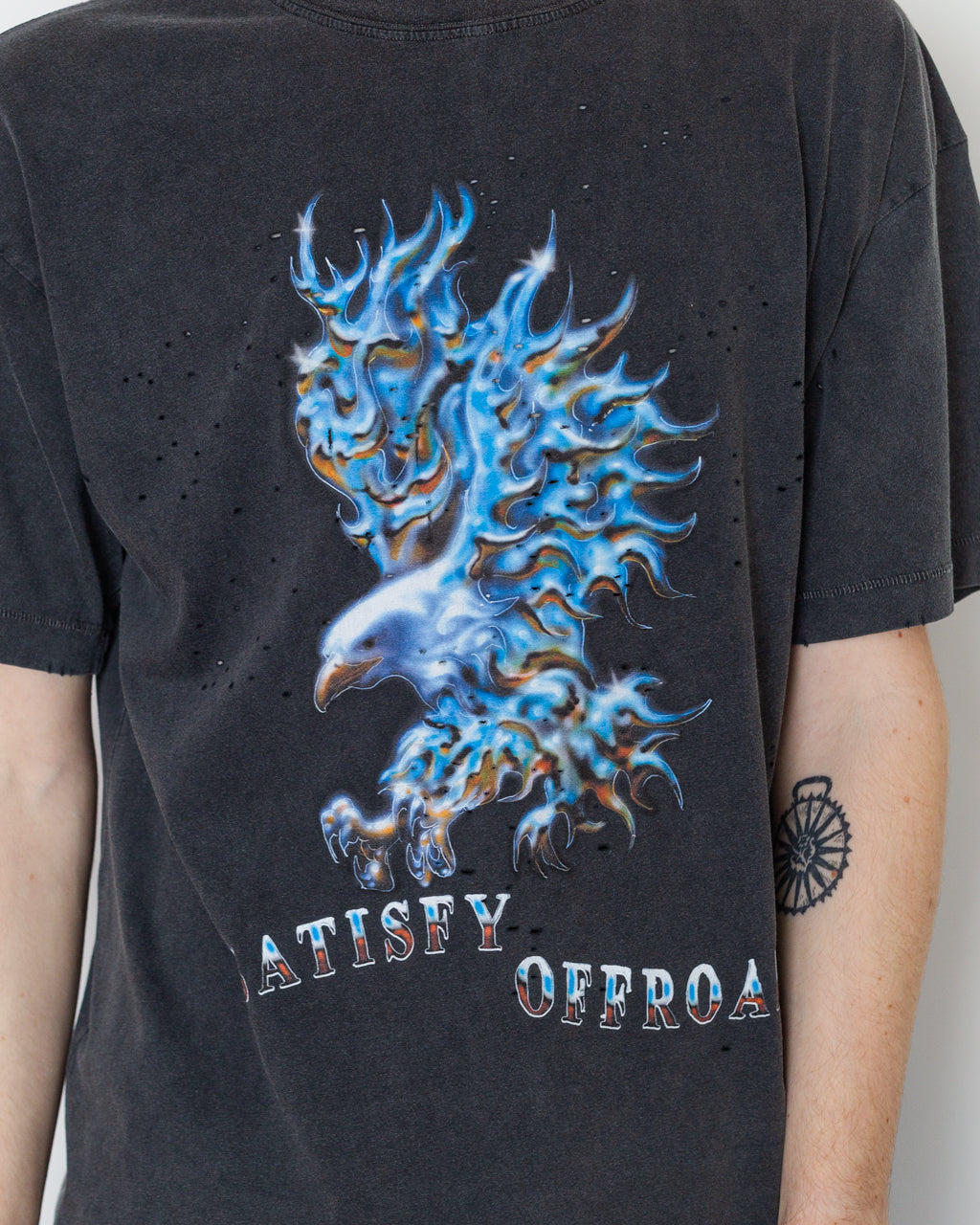 Eagle Moth-Tech T-Shirt - Aged Black