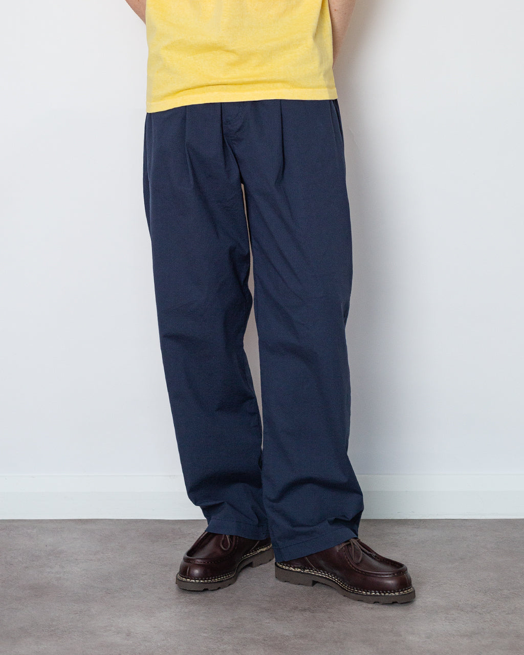 Drawcord Loose Trouser - Navy Seersucker