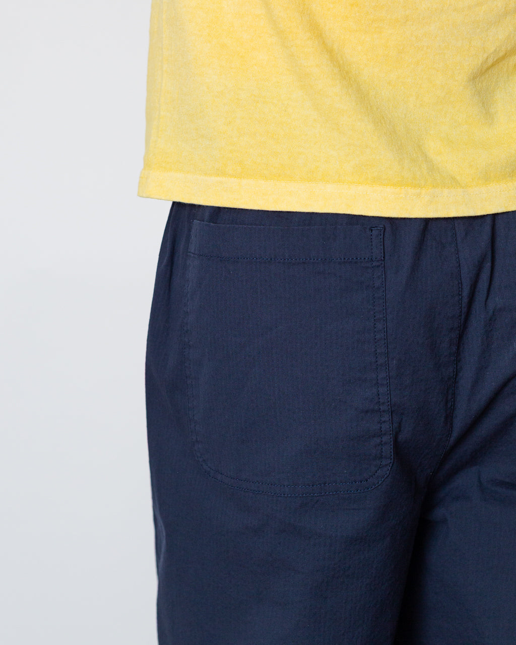 Drawcord Loose Trouser - Navy Seersucker