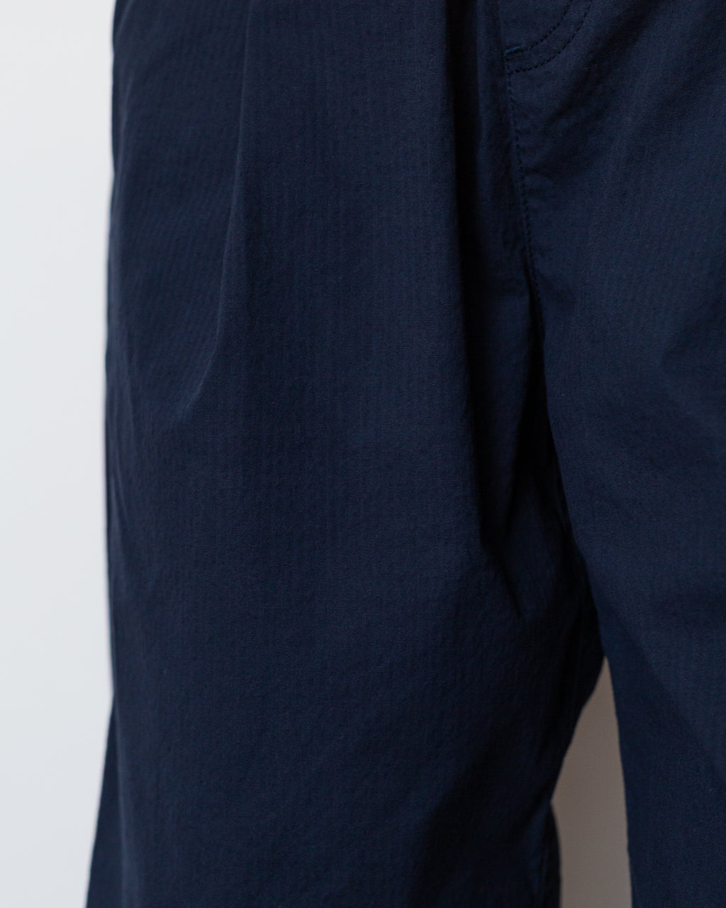 Drawcord Loose Trouser - Navy Seersucker