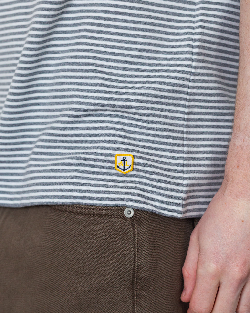 Heritage Striped T-Shirt - Misty Grey/Milk