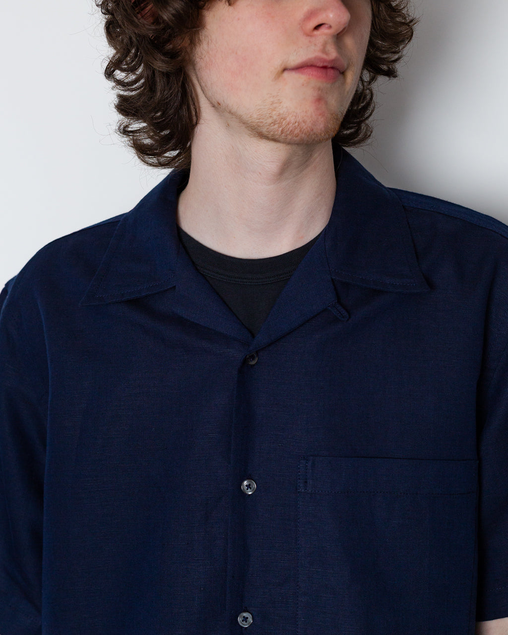 Camp Shirt - Navy Linen