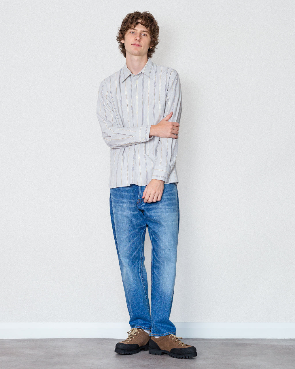 Square Pocket Shirt - Monk Stripe Dove