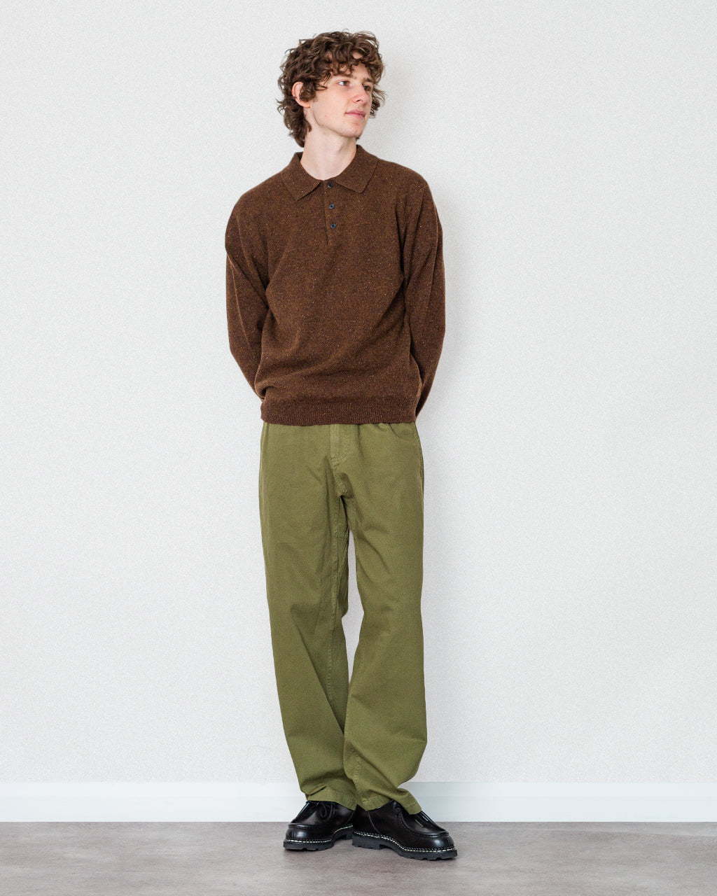 Knit Polo Nep 9G - Brown