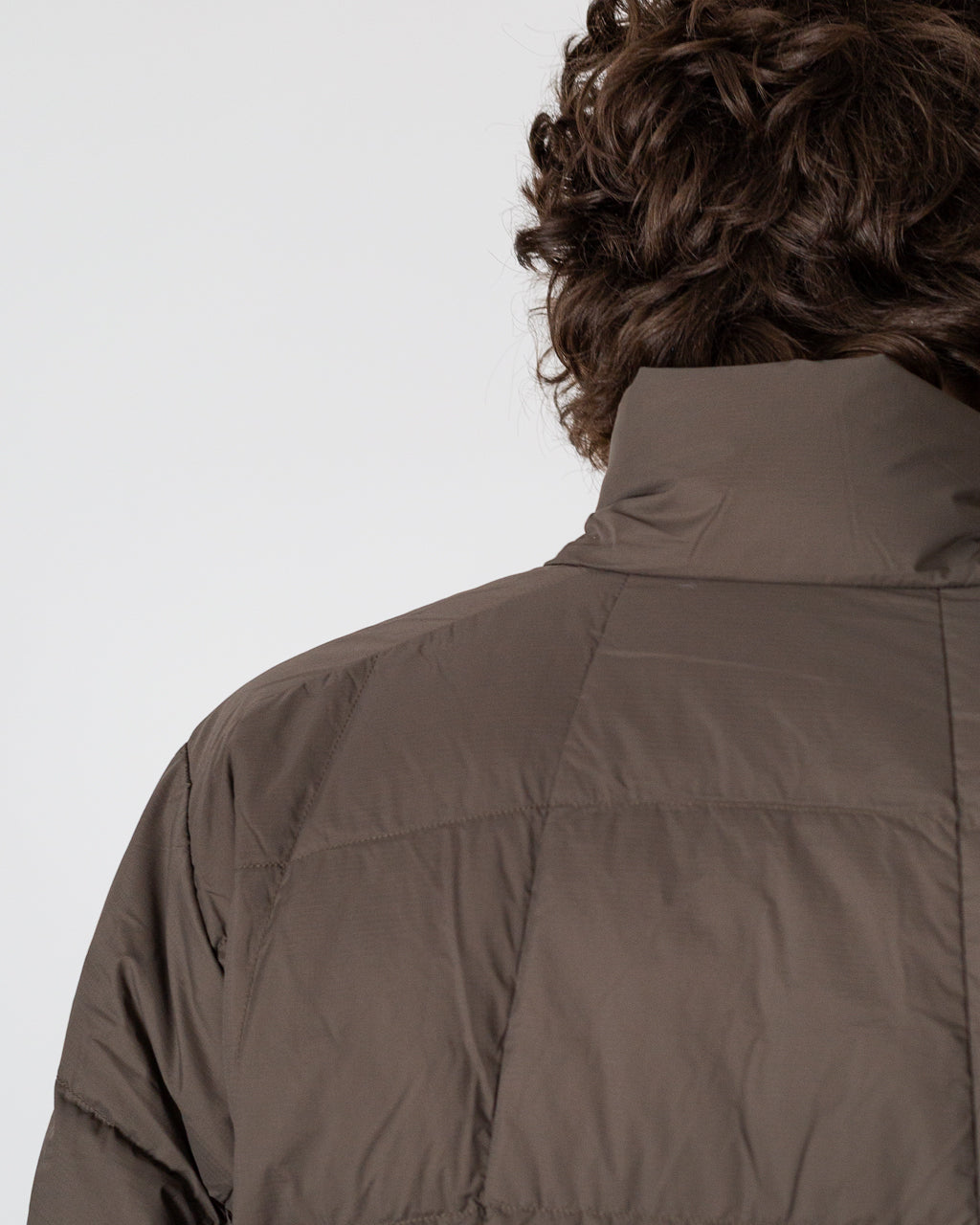 Gridded Down Jacket - Morel